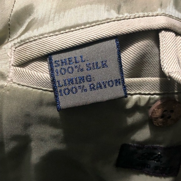 Tommy Bahama Coat Men's Small Silk Button Up Khaki Tan Island Soft Jacket - Picture 4 of 7